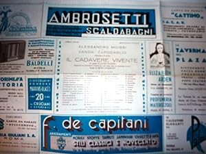 " Aprile 1934 - Spettacolo d'oggi ALESSANDRO MOISSI e VANDA CAPODAGLIO Presentano IL CADAVERE VIV...