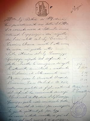 " Regno d'Italia - Pretura di Modica - Causa Legale 30 Settembre 1929"