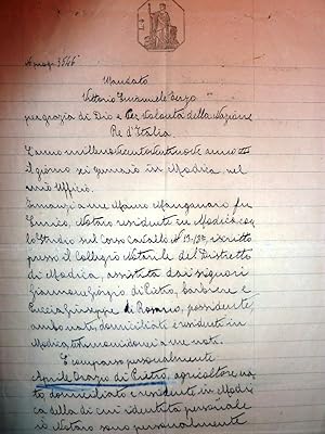 " Regno d'Italia - Documento Notarile - Modica 6 Gennaio 1929"