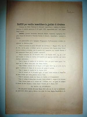 " Regno d' Italia, Tribunale di Modica - BANDO PER VENDITA IMMOBILIARE IN GIUDIZIO DI DIVISIONE, ...