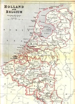 Antique map of Holland and Belgium