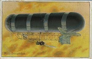 Bour's Royal Garden Tea advertising trade card with dirigible