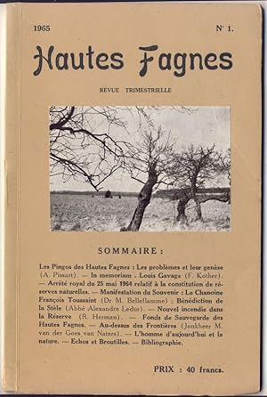 Hautes Fagnes. Revue trimestrielle. 31-me année. N° 1-4, 1965.