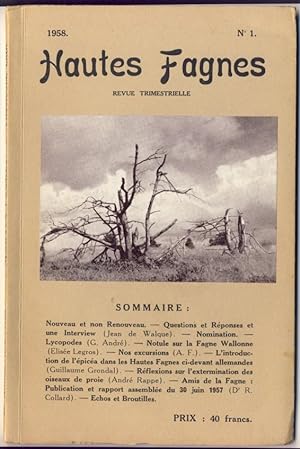 Hautes Fagnes. Revue trimestrielle. 24-me année. N° 1-4, 1958.