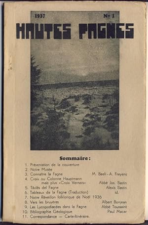 Hautes Fagnes. Revue trimestrielle. 3-me année. N° 1-4, 1937.
