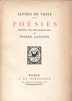 Poésies publiées avec une introduction par Pierre Gaxotte