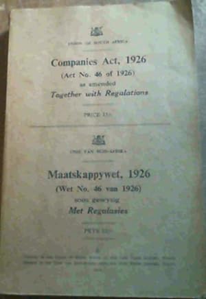 Companies Act, 1926 (Act No. 46 of 1926) as amended Together with Regulations