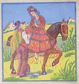 Andalusian Couple with a Horse.