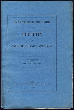 Bulletin de correspondance africaine. Antiquités lybiques, puniques, grecques et romaines. Fascic...