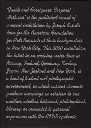JOSEPH KOSUTH: "GUESTS AND FOREIGNERS: CORPORAL HISTORIES" - AN INSTALLATION FOR THE AMERICAN FOU...