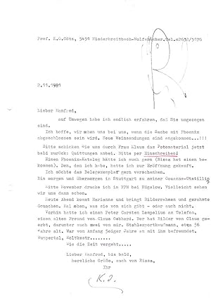 Maschinenschriftlicher Brief. [Autograph].