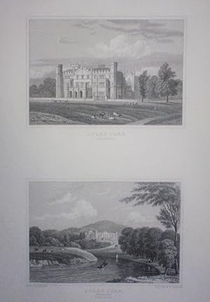 Fine Original Antique Engraved Print Illustrating Two Views of Apley Park in Shropshire. Publishe...