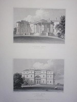 Fine Original Antique Engraved Print Illustrating Two Views of Luton Hoo in Bedfordshire. Publish...