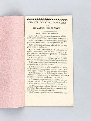 Charte Constitutionnelle du Royaume de France [ 1814 ]