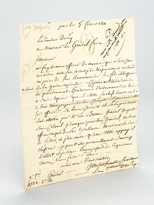 L.A.S. de recommandation datée du 5 février 1811, du Sénateur Dupuy à Monsieur le Général Fririon...