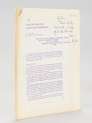 Three Batons for cognitive psychology [ signed by the author ]