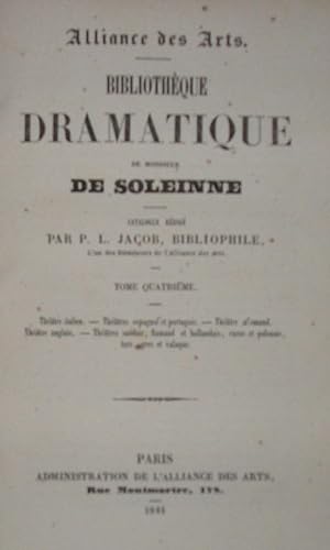 Bibliotheque Dramatique de Monsieur de Soleinne complet en 6 tomes