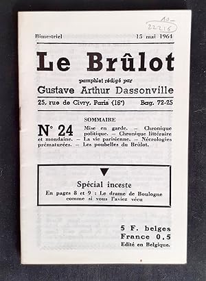 Le Brûlot - N°24 - Pamphlet rédigé par Gustave-Arthur Dassonville - 15 mai 1964 -
