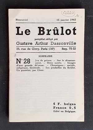 Le Brûlot - N°28 - Pamphlet rédigé par Gustave-Arthur Dassonville - 15 janvier 1965 -