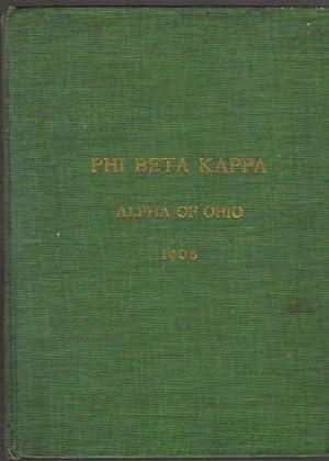 Catalogue of Phi Beta Kappa Alpha of Ohio; Adelbert College of Western University; with the Chart...