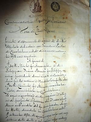"Conservatoria Ipoteche di Salerno, Nota di Trascrizione" 18 - 01 - 1922