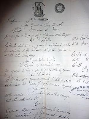 "Pretura di Vallo Della Lucania, Causa Civile 8 settembre 1923 Caruso Marianna Contro Marielli Ma...