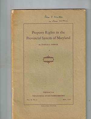 Property Rights in the Provincial System of Maryland