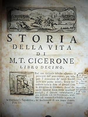 "STORIA DELLA VITA DI M.T. CICERONE Scritta dal Signor CONYERS MIDDLETON Dottore in Teologia e Pr...