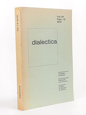 Dialectica Revue internationale de philosophie de la connaissance. Vol. 24 Fasc. 1-3 1970 : Homma...