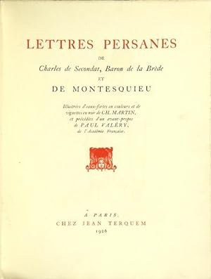 Lettres Persanes de Charles de Secondat, Baron de la Brède et de Montesquieu. Illustrées d'eaux-f...