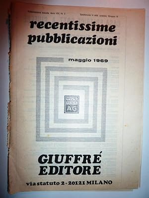 "Recentissime Pubblicazioni Maggio 1968 - GIUFFRE' EDITORE"