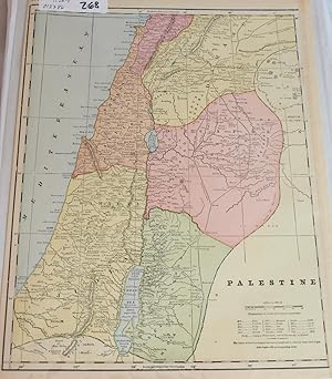 Iliff's Imperial Atlas of the World Map of Palestine with Half-page of Pacific Coast
