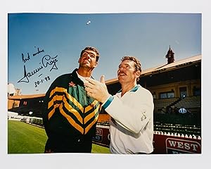 A signed colour photograph (260 x 350 mm) taken before the Test match in Adelaide in 1994