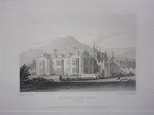 Original Antique Engraving Illustrating a View of Kilruddery Hall in Wicklow, Ireland By J.P. Nea...