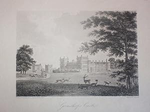 Original Antique Engraving Illustrating Grimsthorpe Castle in Lincolnshire By B. Howlett. Publish...