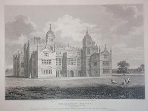 Original Antique Engraving Illustrating Charlton House in Wiltshire By S.Sparrow. Published in 1808.