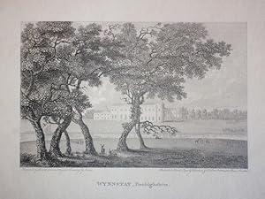 Original Antique Engraving Illustrating Wynnstay in Denbighshire By Birrell. Published in 1792.