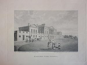 Original Antique Engraving Illustrating Basildon Park in Berkshire By Walker. Published in 1794.