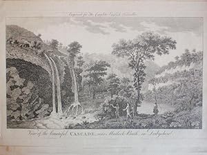Original Antique Engraving Illustrating a View of the Beautiful Cascade Near Matlock Bath in Derb...