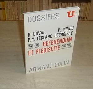 Référendum Plébiscite, Collection U2 Armand Colin 1970