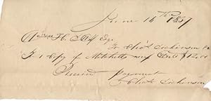 Receipt for Mitchell's World map 1837