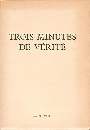 Trois minutes de vérité. Adaptation française de Paul Chaulot.