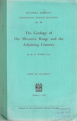 Geology of the Mwanesi Range And the Adjoining Country.