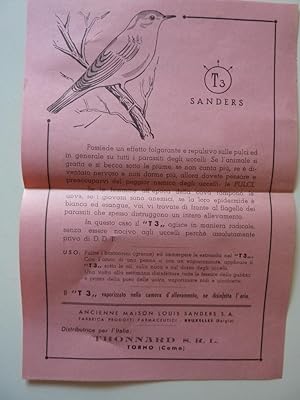 "T3 SANDERS - Ancienne Maison Louis SANDERS S.A. Distributrice per l'Italia THONNARD S.R.L. TORNO...