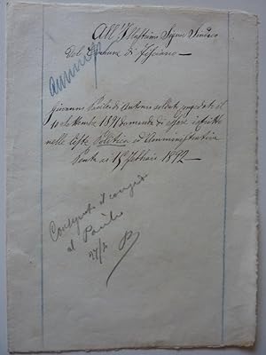 "Richiesta Iscrizione Lista Elettorale Anno 1892 - Penta di Fisciano ( SA ) 7 Febbraio 1892"