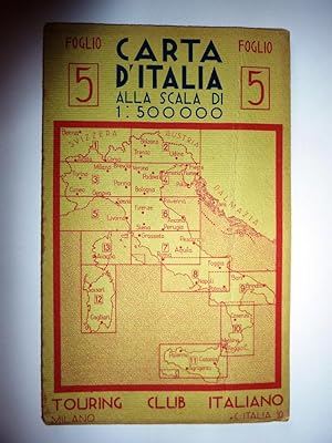 "FOGLIO 5 - CARTA D'ITALIA ALLA SCALA DI 1:50.000 Touring Club Italiano - Milano. Supplemento all...
