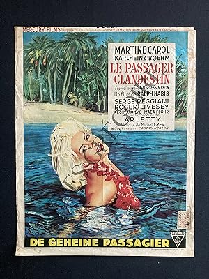 LE PASSAGER CLANDESTIN (THE STOWAWAY)-FILM DE RALPH HABIB ET LEE ROBINSON-1958-AFFICHE BELGE