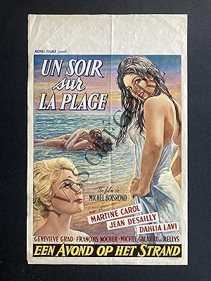 UN SOIR SUR LA PLAGE-FILM DE MICHEL BOISROND-1961-AFFICHE BELGE
