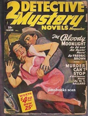 2 Detective Mystery Novels Magazine Winter 1950, w/The Bloody Moonlight and Murder Can't Be Stopped