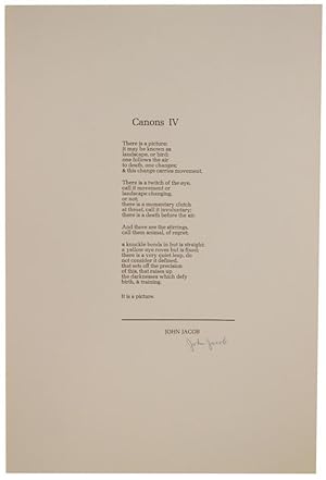 Canons IV (Signed Broadside)